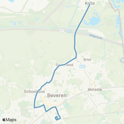 De Lijn Beveren - Kallo map