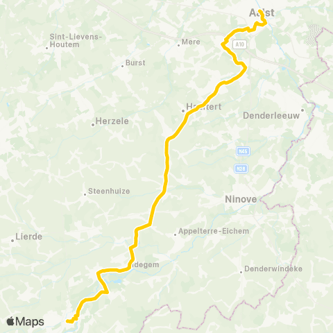 De Lijn Aalst - Haaltert - Aspelare - Geraardsbergen map