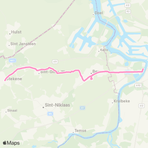 De Lijn Antw. L.O. - Beveren - Vrasene - Stekene map