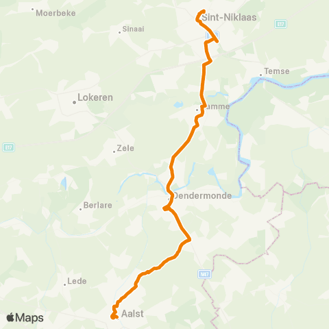 De Lijn Aalst - Lebbeke - Dendermonde - Hamme - Sint-Niklaas map