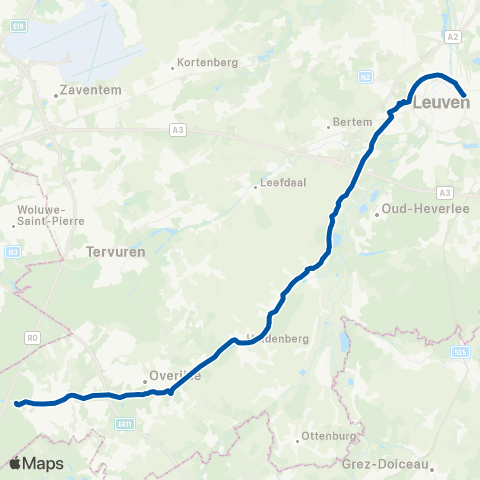 De Lijn Leuven - Overijse - Hoeilaart - Groenendaal map