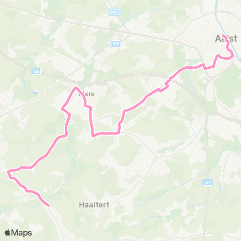 De Lijn Aalst - Ede - Mere - Aaigem - Heldergem map