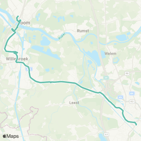 De Lijn Boom - Willebroek - Mechelen map