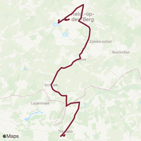 De Lijn Heist-op-den-Berg - Schriek - Tremelo map