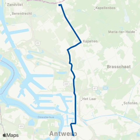 De Lijn Putte - Kapellen - Ekeren - Antwerpen map