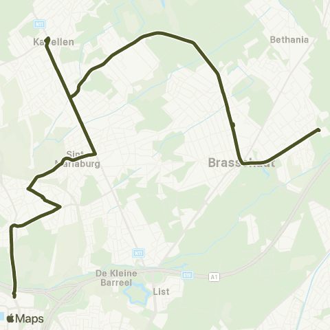 De Lijn Brasschaat - Ekeren - P+R Luchtbal map
