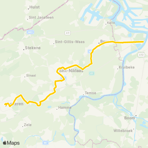De Lijn Antwerpen L.O. - Beveren - Haasdonk - Sint-Niklaas - Lokeren map