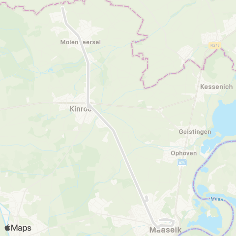 De Lijn Molenbeersel - Maaseik map