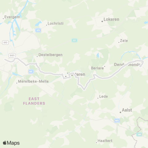 De Lijn Gent Sint-Pieters - Heusden - Wetteren - Dendermonde map