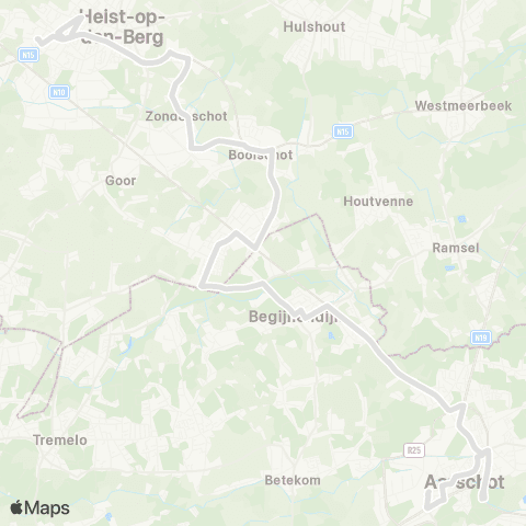De Lijn Aarschot - Booischot - Begijnendijk - Heist-op-den-Berg map