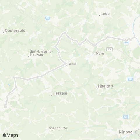 De Lijn Aalst - Erpe - Vlekkem - Borsbeke - Hillegem - Zottegem map