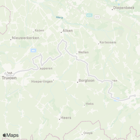 De Lijn Tongeren - Sint-Truiden map