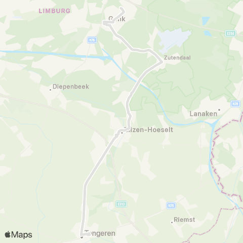 De Lijn Tongeren - Genk map