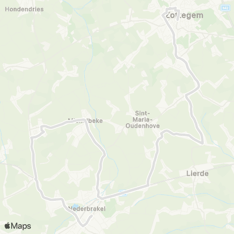 De Lijn Zottegem - Erwetegem - Michelbeke - Elst - Brakel map