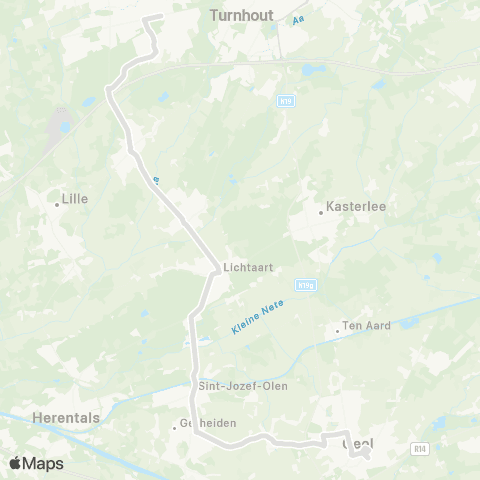 De Lijn Vosselaar - Tielen - Onze-Lieve-Vrouw-Olen - Larum - Geel map