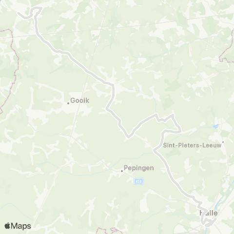 De Lijn Roosdaal - Lennik - Halle map