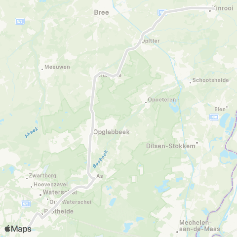 De Lijn Kinrooi - Genk map