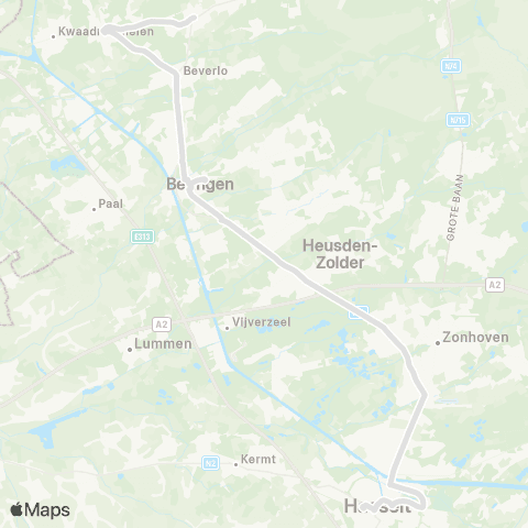 De Lijn Heppen - Hasselt map