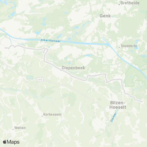 De Lijn Hoelbeek - Hasselt map