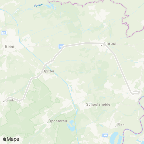 De Lijn Gruitrode - Maaseik map