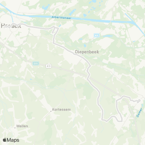De Lijn Bilzen - Hasselt map