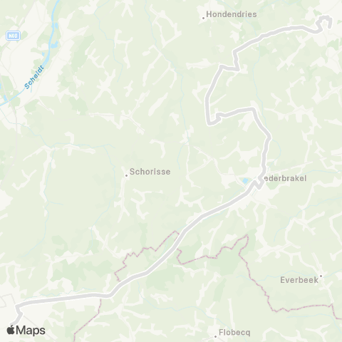 De Lijn Zottegem - Rozebeke - Elst - Michelbeke - Brakel - Ronse / Renaix map