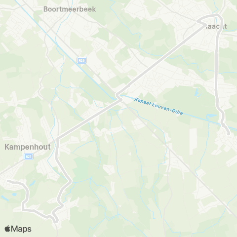 De Lijn Berg - Nederokkerzeel - Haacht - Tildonk map
