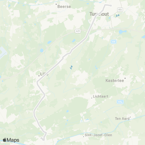 De Lijn Turnhout - Gierle - Lille - Herentals map