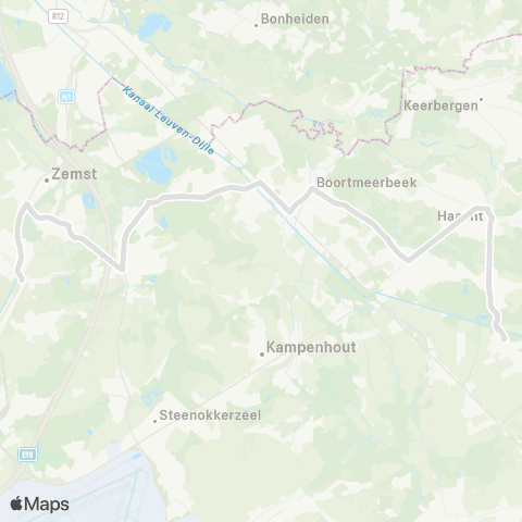 De Lijn Eppegem - Elewijt - Boortmeerbeek - Haacht - Tildonk map