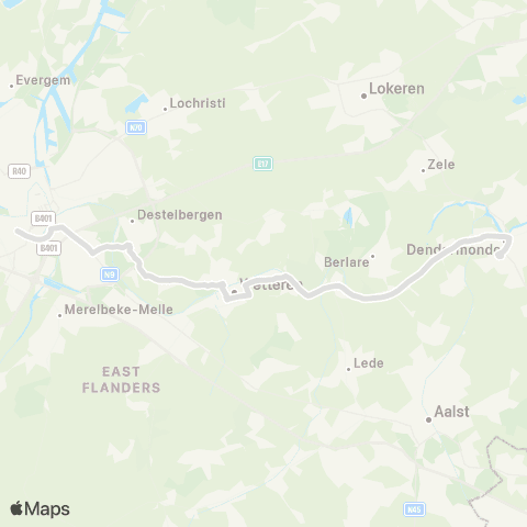 De Lijn Gent Sint-Pieters - Heusden - Wetteren - Dendermonde map