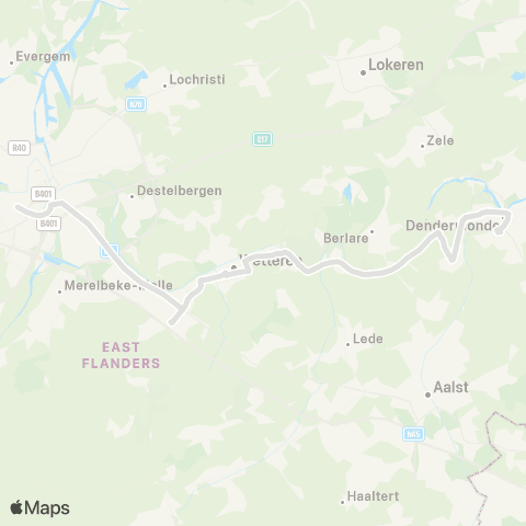 De Lijn Gent Sint-Pieters - Melle - Wetteren - Dendermonde map