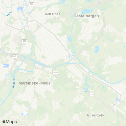 De Lijn Snelbus Gent Sint-Pieters - Melle - Kwatrecht Mariagaard map