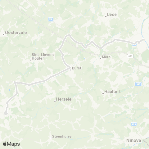 De Lijn Aalst - Erpe - Vlekkem - Borsbeke - Hillegem - Zottegem map