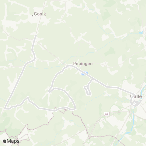 De Lijn Halle - Pepingen - Heikruis - Leerbeek map