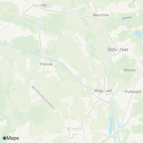 De Lijn Herent - Wijgmaal - Rotselaar - Haacht - Tildonk map