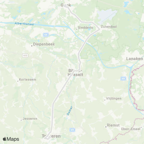 De Lijn Genk - Tongeren map