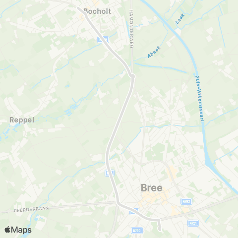 De Lijn Bree - Bocholt map