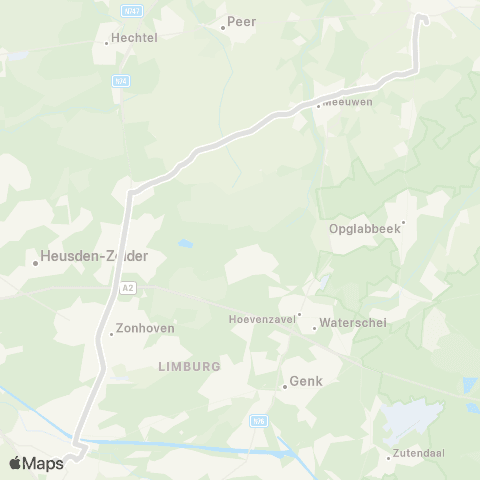 De Lijn Bree - Hasselt map