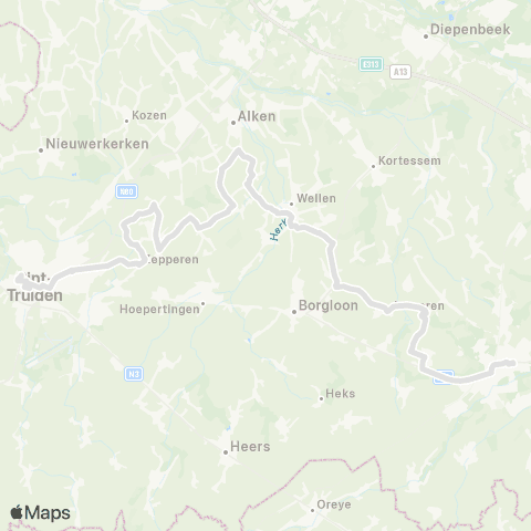 De Lijn Tongeren - Sint-Truiden map