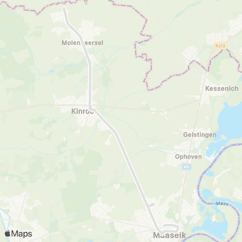 De Lijn Molenbeersel - Maaseik map