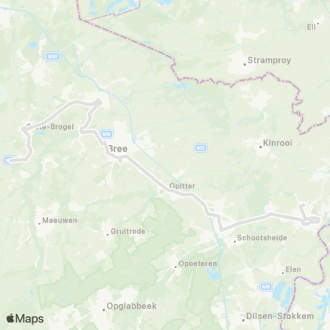 De Lijn Grote-Brogel - Maaseik map