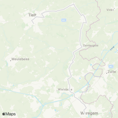 De Lijn Waregem - Dentergem - Tielt map