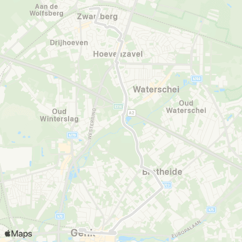 De Lijn Genk - Zwartberg map