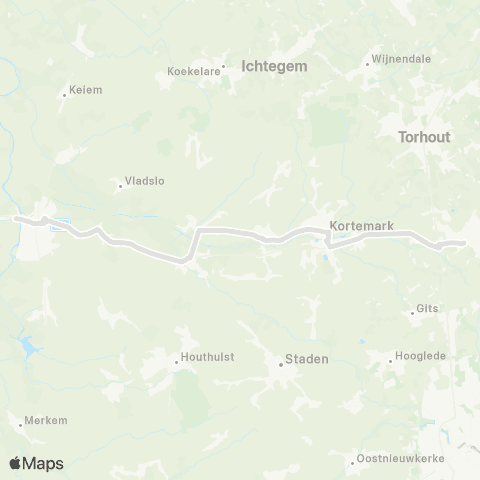 De Lijn Diksmuide - Zarren - Kortemark - Lichtervelde map