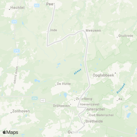 De Lijn Peer - Genk map