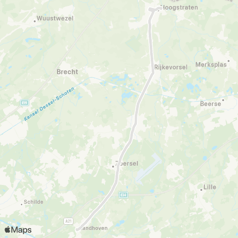 De Lijn Zandhoven - Malle - Hoogstraten scholen map