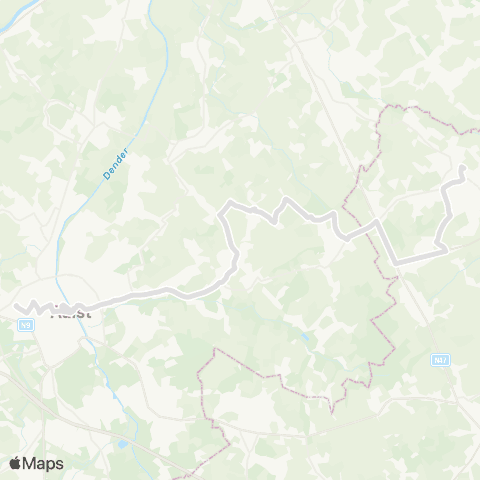De Lijn Aalst - Moorsel - Baardegem - Droeshout - Opwijk map