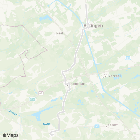 De Lijn Beringen - Herk-de-Stad map
