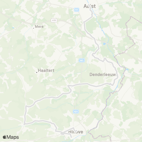 De Lijn Aalst - Denderleeuw - Aspelare - Ninove map