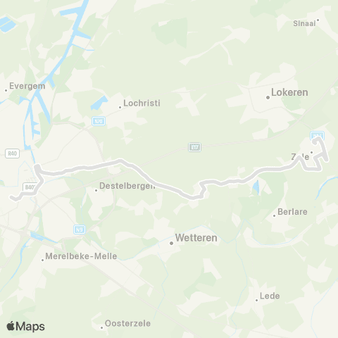 De Lijn Gent Sint-Pieters - Destelbergen - Kalken - Overmere-Zele map